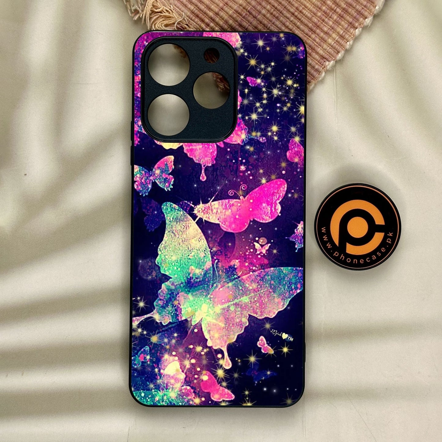 Realme Note 70 - Butterflies Design 9 - Premium Metal Printed Soft Bumper Shock Proof Case