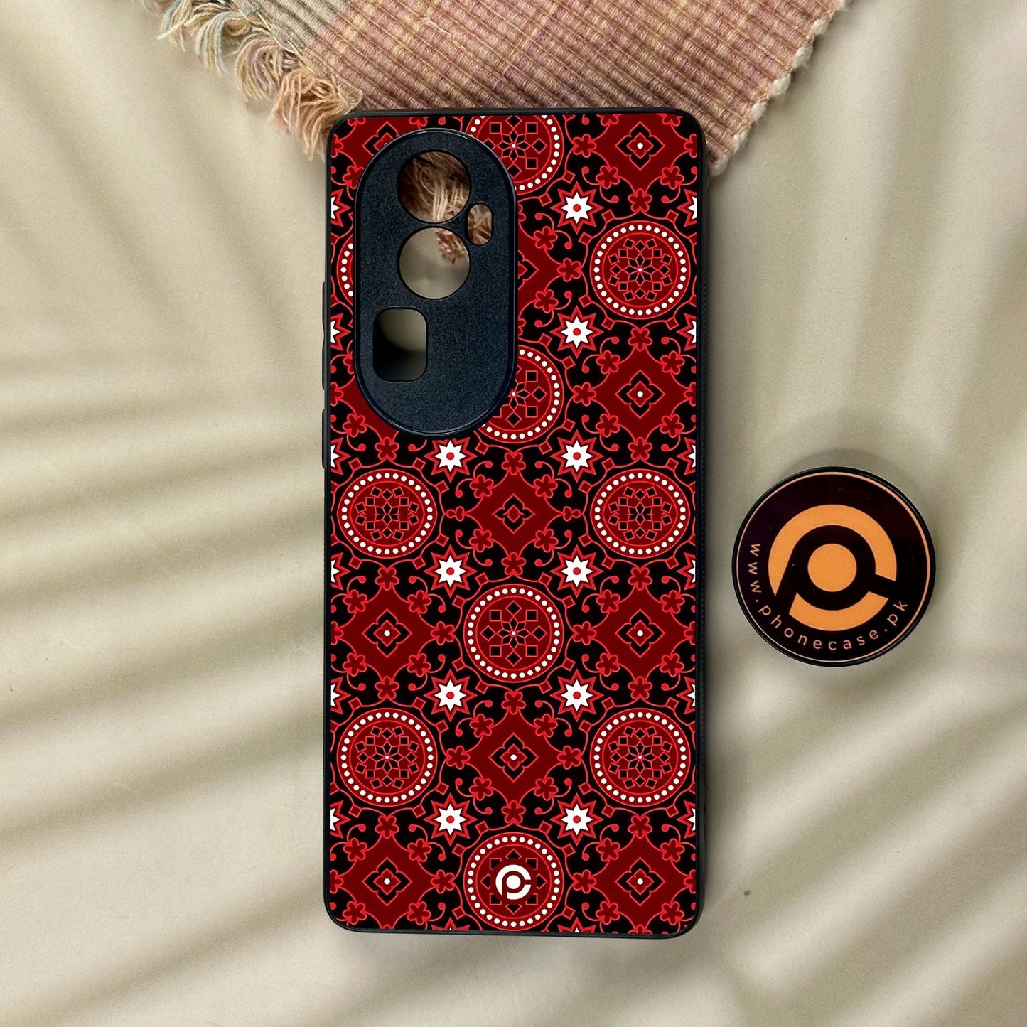 Oppo Reno 10 Pro Plus - Ajrak Design 6 - Premium Metal Printed Soft Bumper Shock Proof Case