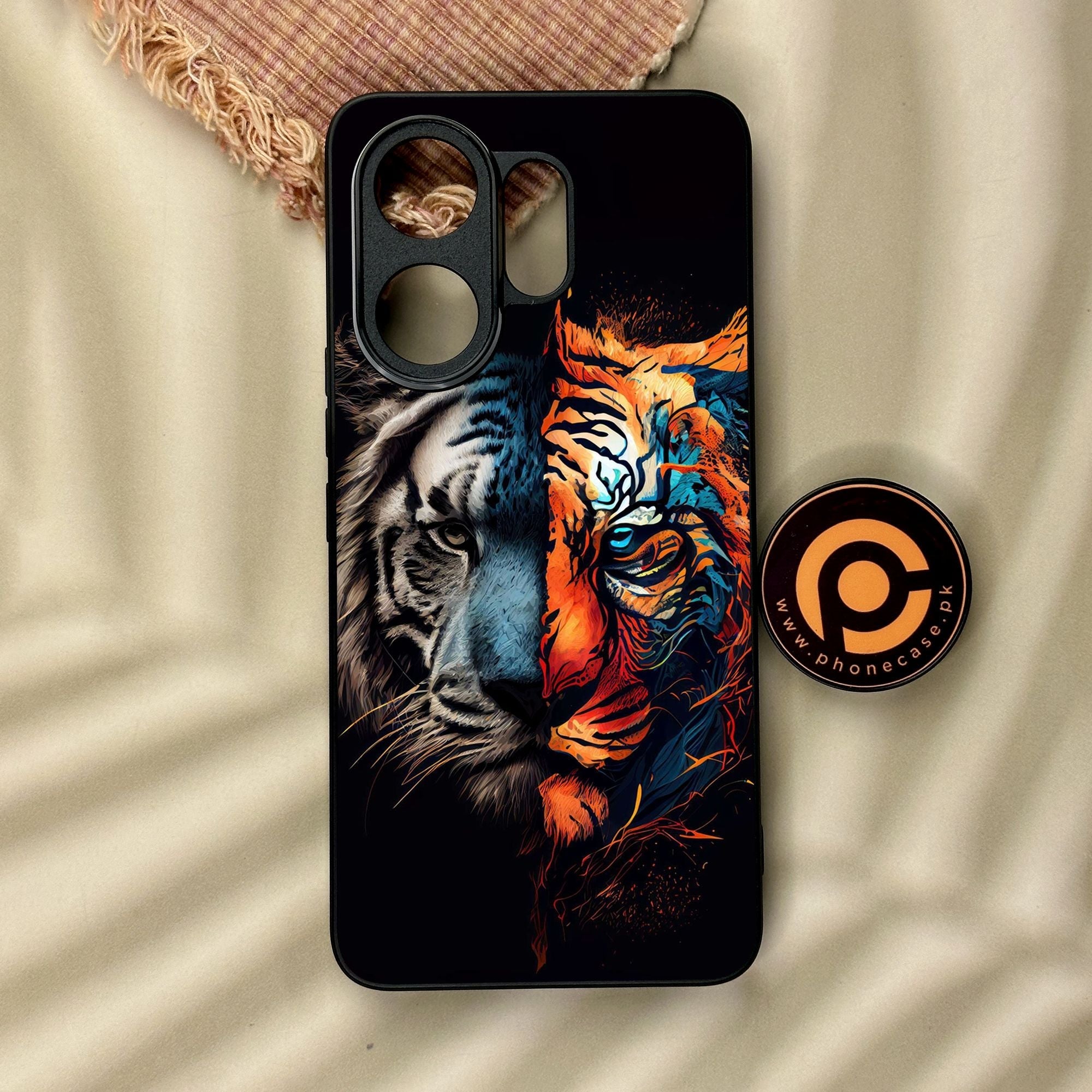 Vivo V60 - Tiger 2.0 Design 1 - Premium Metal Printed Soft Bumper Shock Proof Case