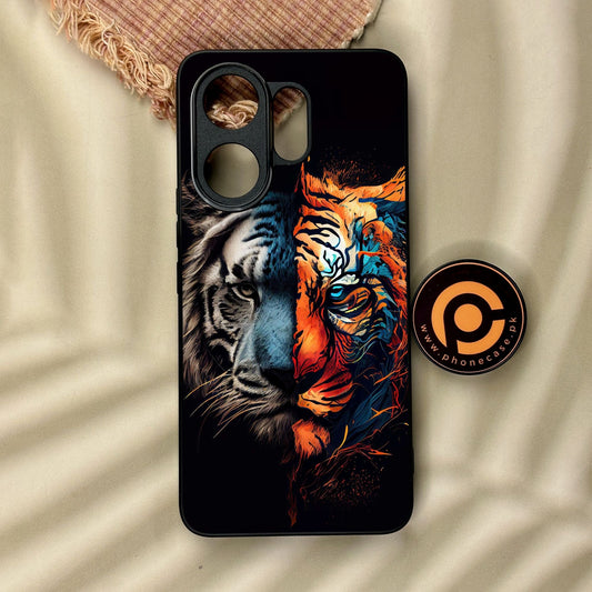 Vivo V60 - Tiger 2.0 Design 1 - Premium Metal Printed Soft Bumper Shock Proof Case