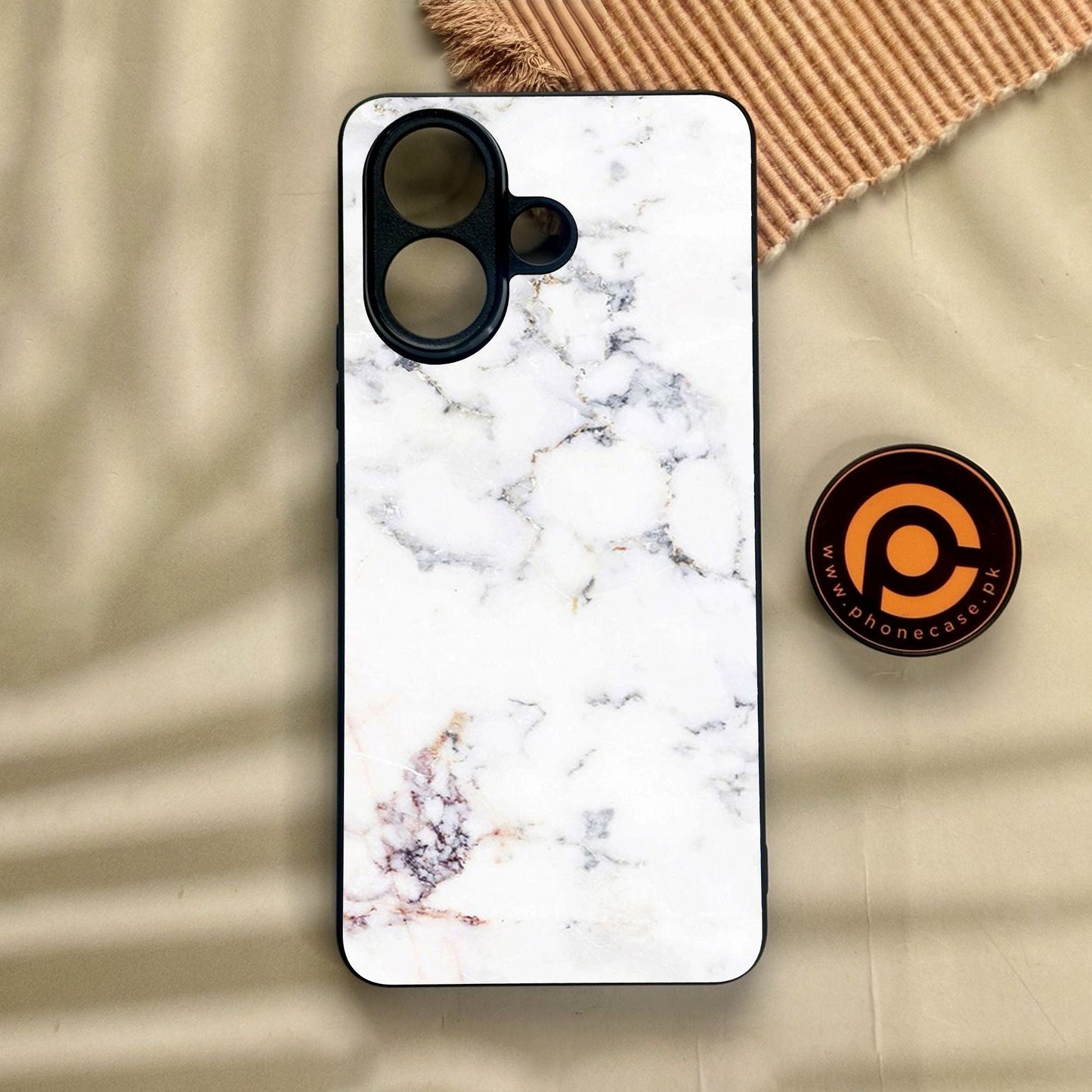 Vivo V60 Lite  - White Design 3 - Premium Metal Printed Soft Bumper Shock Proof Case