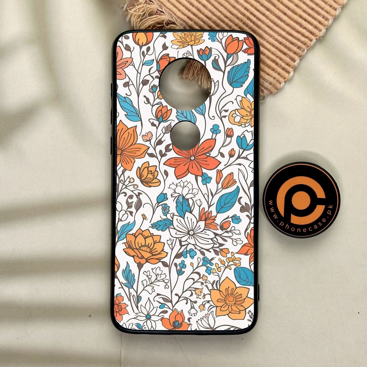 Motorola Moto G7 - Floral Series Design 9 - Premium Metal Printed Soft Bumper Shock Proof Case
