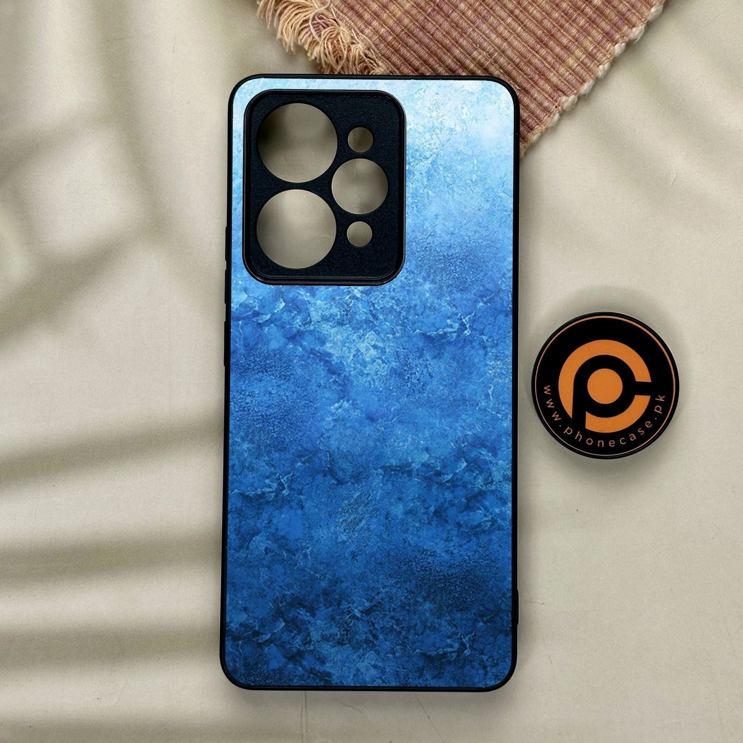 Realme 15 - Blue Marble Design 2 - Premium Metal Printed Soft Bumper Shock Proof Case