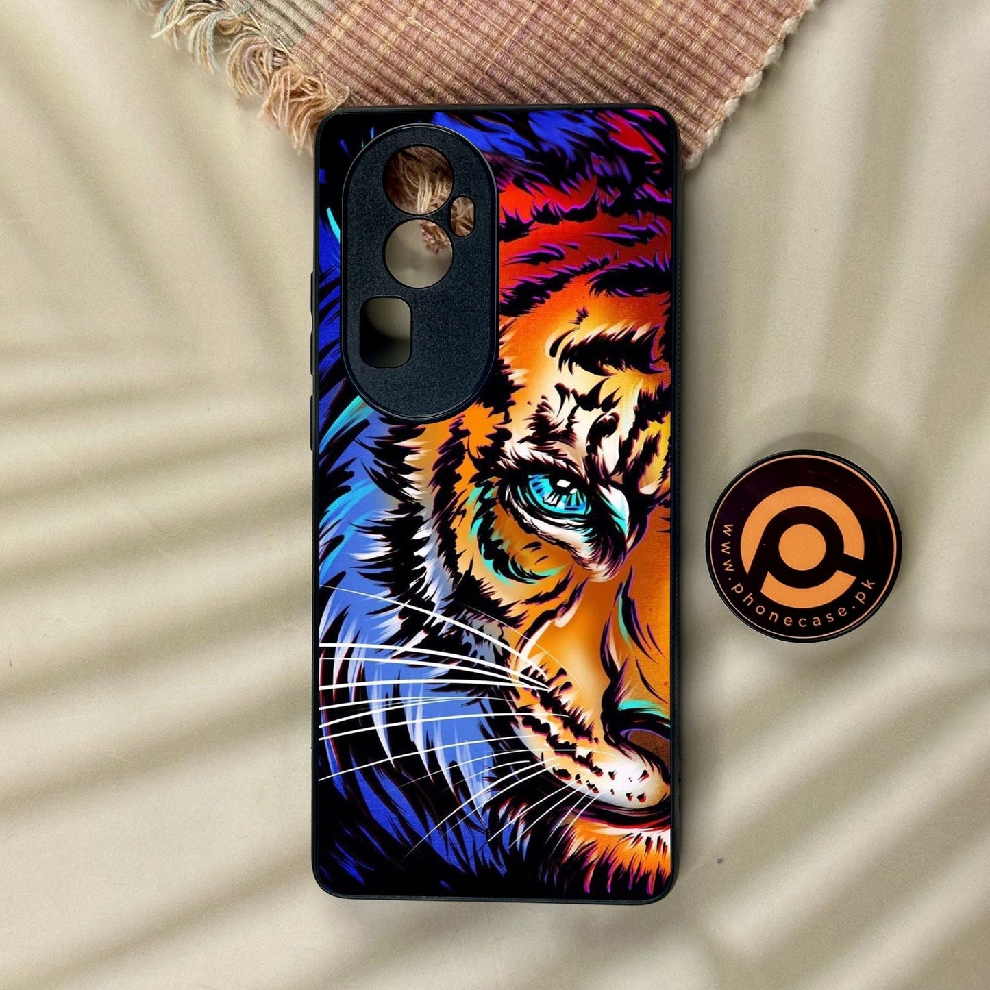 Oppo Reno 10 Pro Plus - Tiger Art - Premium Metal Printed Soft Bumper Shock Proof Case