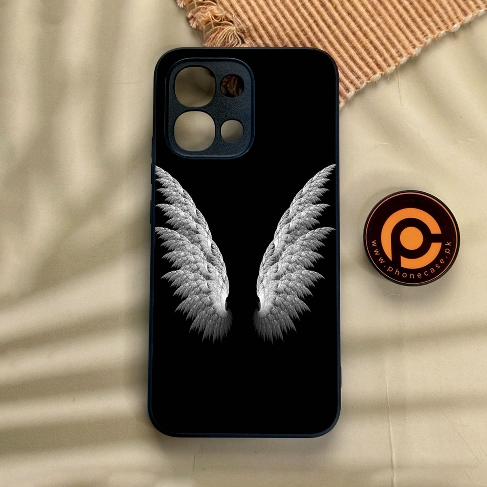 Oppo A6 Pro - Angel Wings Design 6 - Premium Metal Printed Soft Bumper Shock Proof Case CS-39076 CS-39106 CS-39142