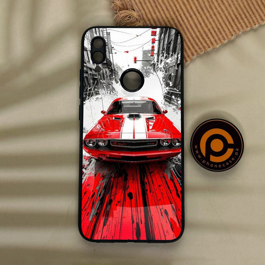 Redmi Note 7 - Red Muscle Car Thrill - Premium Metal Printed Soft Bumper Shock Proof Case