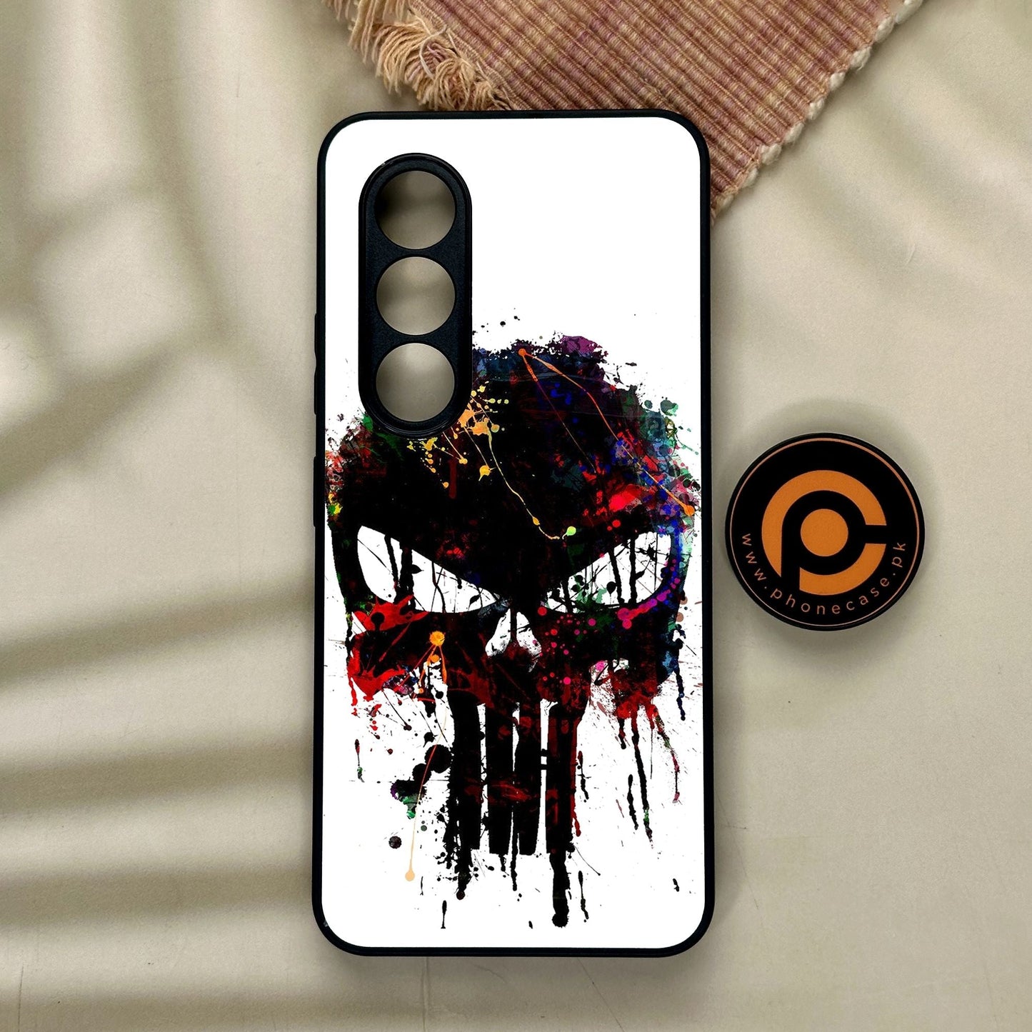 Itel S25 - Punisher Skull Design - Premium Metal Printed Soft Bumper Shock Proof Case