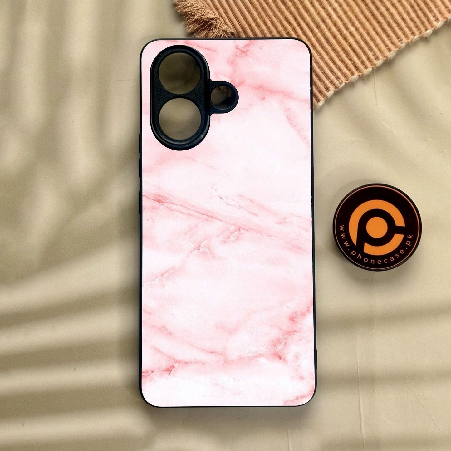 Vivo V60 Lite  - Pink Design 2 - Premium Metal Printed Soft Bumper Shock Proof Case