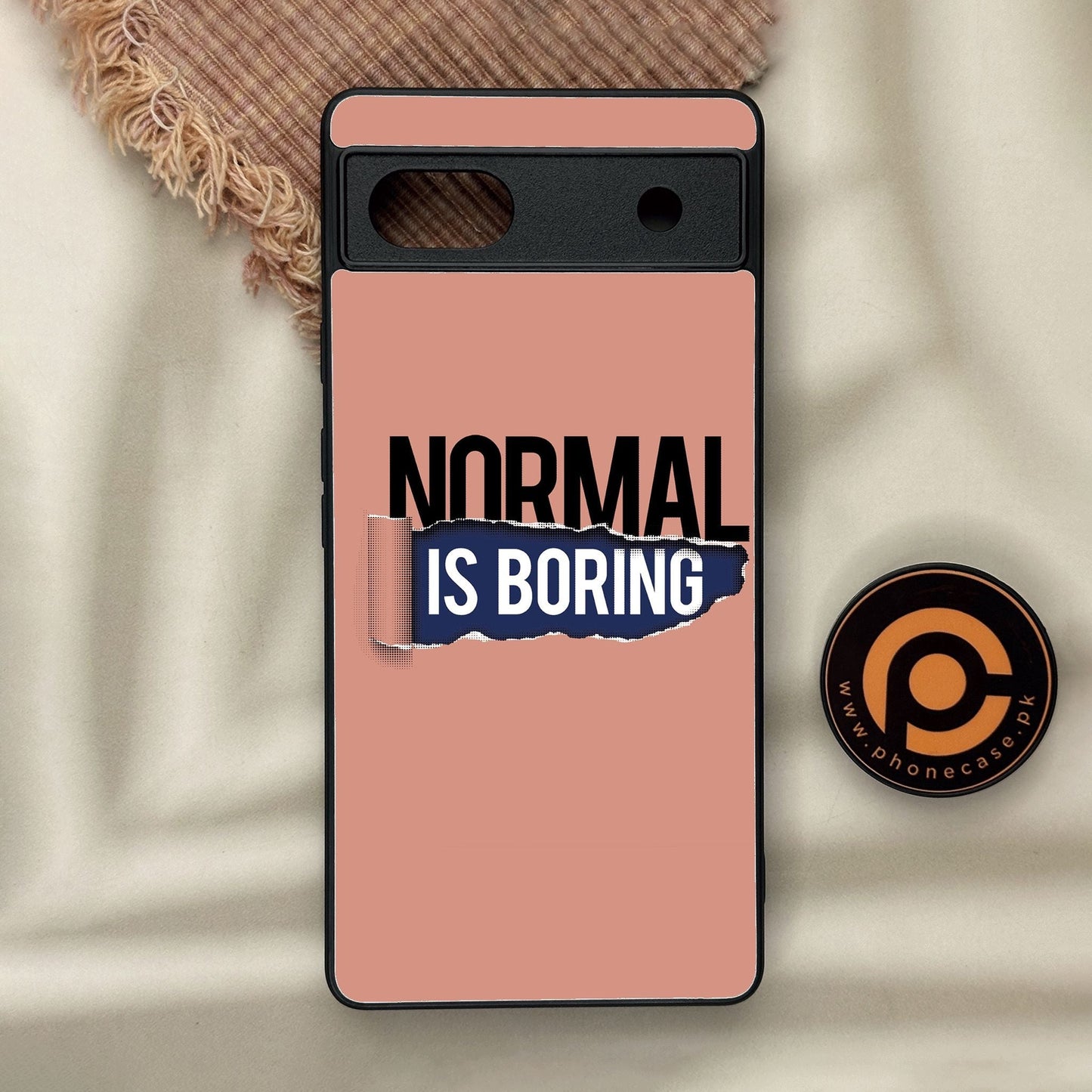 Google Pixel 6A - Normal is Boring Design - Premium Metal Printed soft Bumper Shock Proof Case  CS-37920