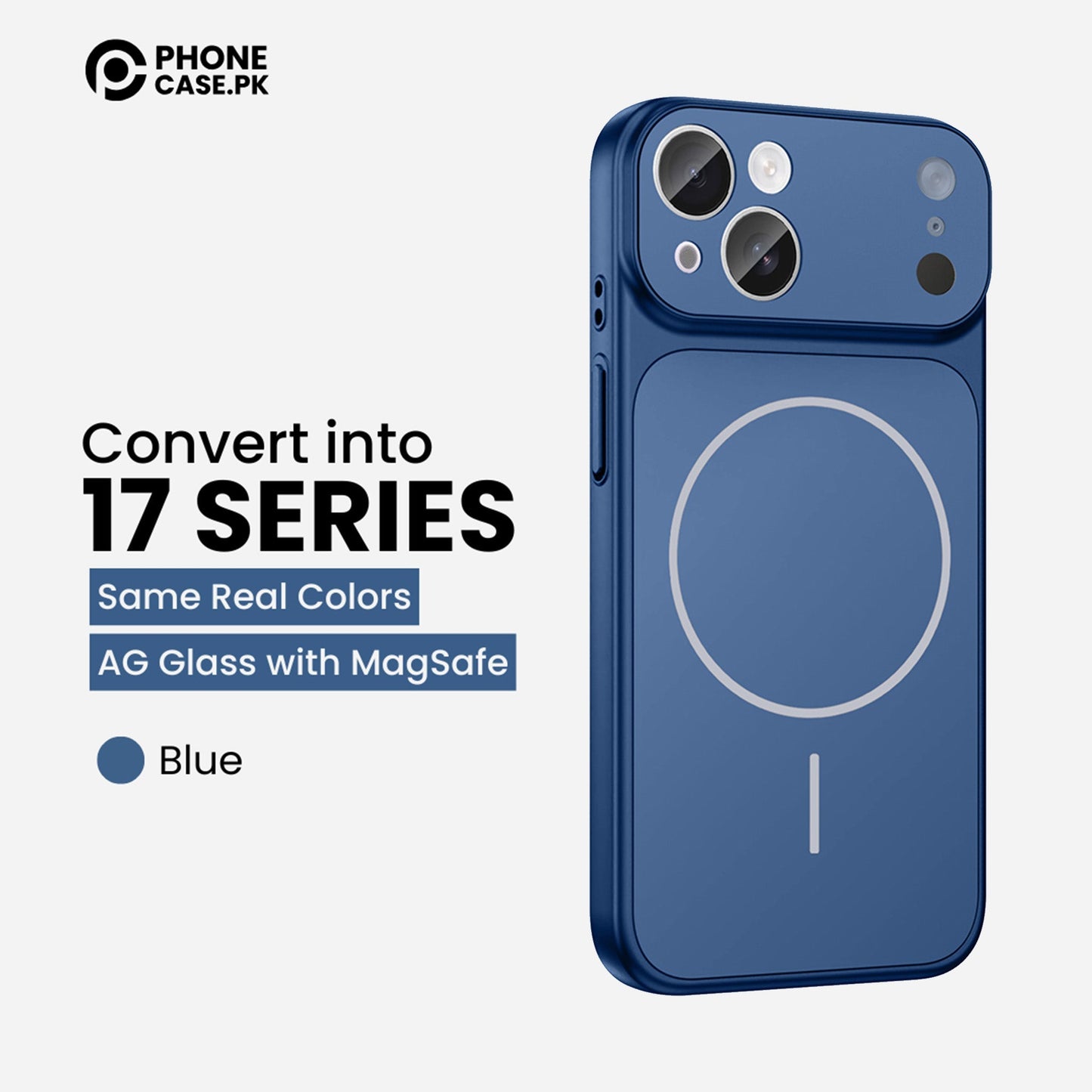 iPhone 13 Pro Converter Cover - Upgrade to iPhone 17 Pro Max Matte MagSafe Case with Built-in Camera Lens