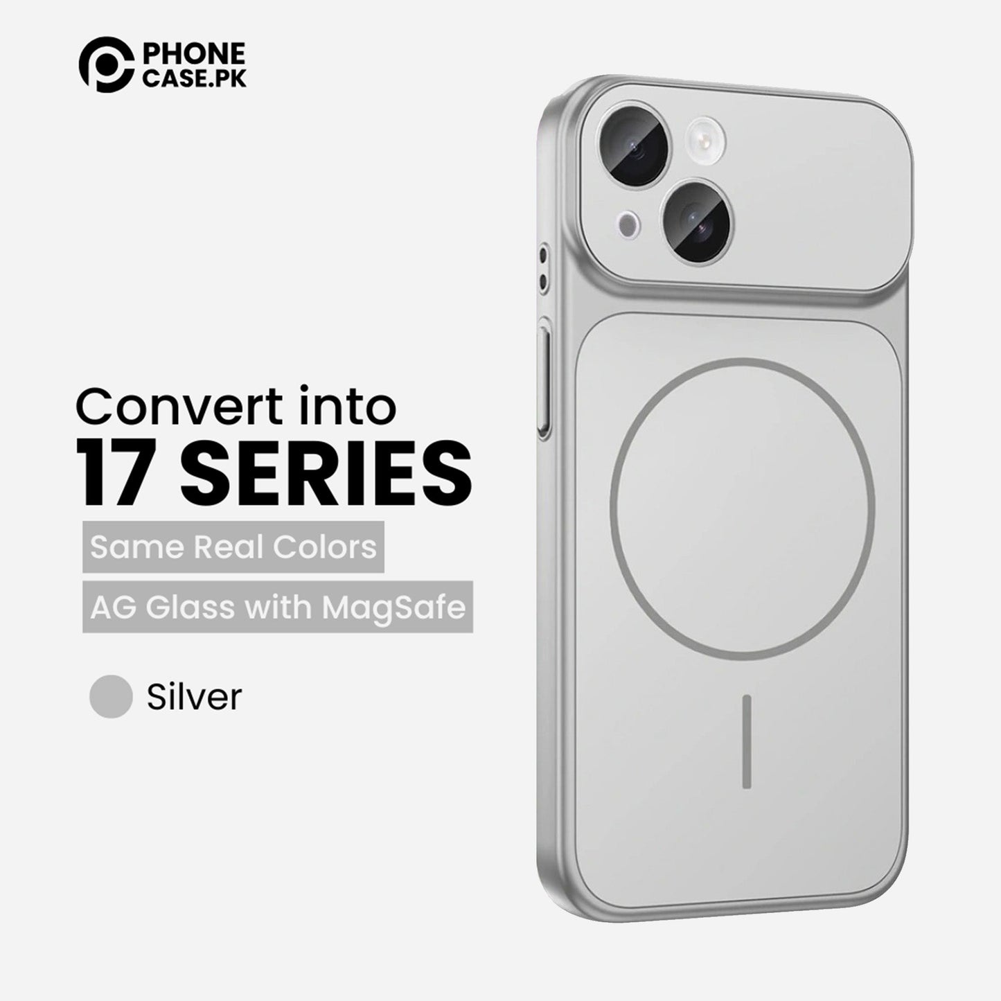 iPhone 13 Pro Converter Cover - Upgrade to iPhone 17 Pro Max Matte MagSafe Case with Built-in Camera Lens