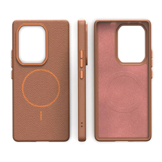 Infinix Note 50/ Note 50 Pro - Branded Leather Texture MagSafe Compatible Anti-Slip Soft Case