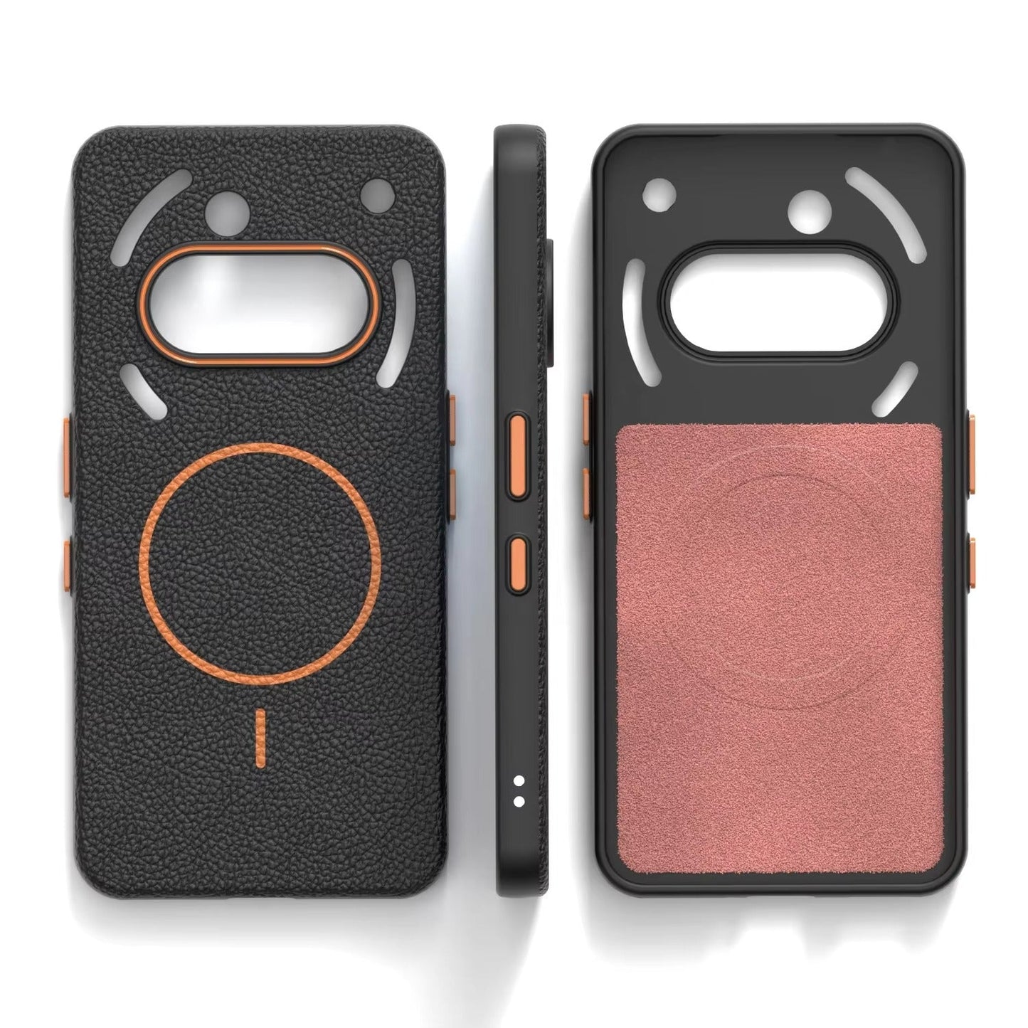 Nothing Phone 3a - Branded Leather Texture MagSafe Compatible Anti-Slip Soft Case