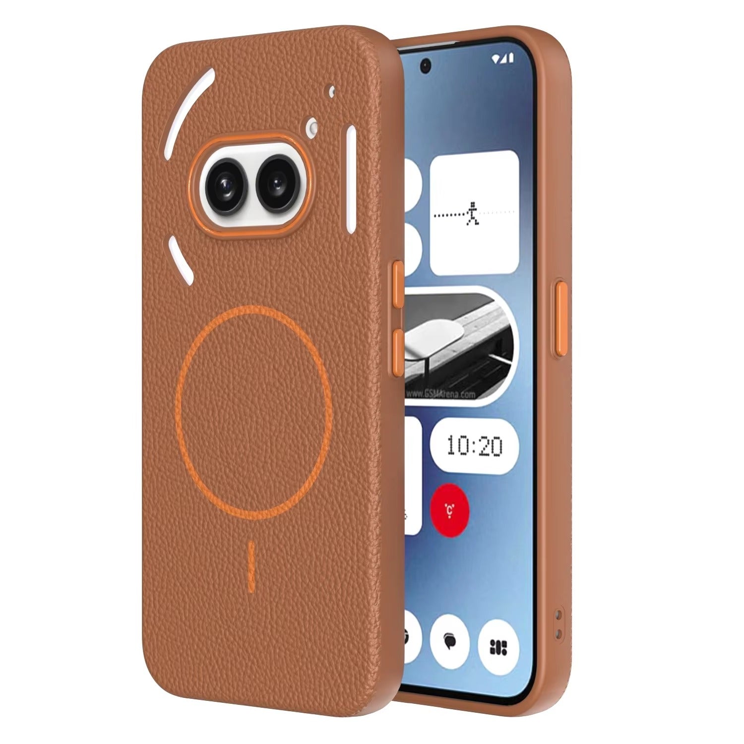 Nothing Phone 2a - Branded Leather Texture MagSafe Compatible Anti-Slip Soft Case