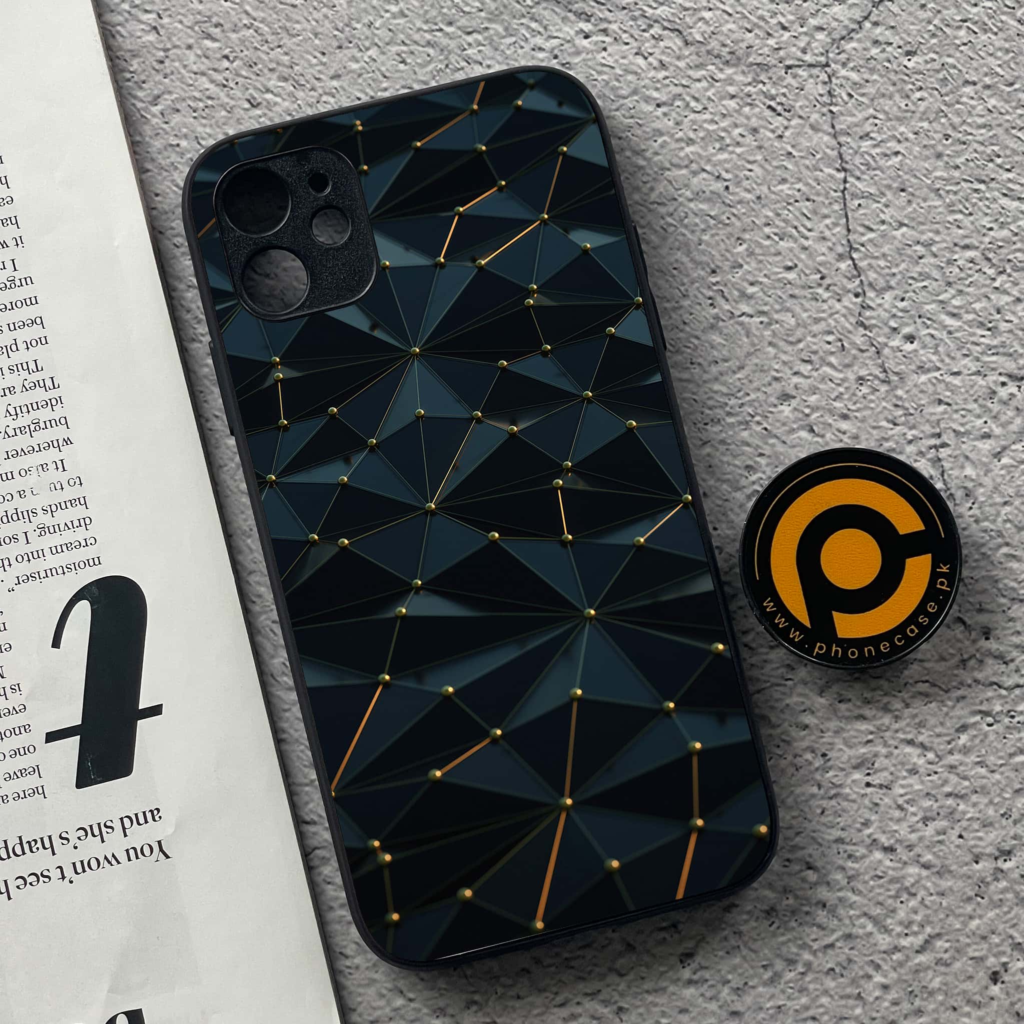 iPhone 11  3D Design 8   Premium Printed Glass soft Bumper shock Proof Case CS-38933